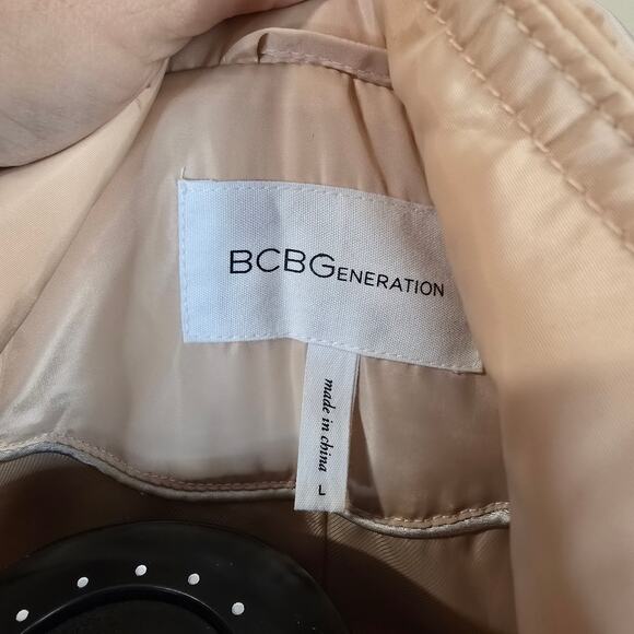 Women's BCBGeneration Pale Pink Full Zip Hooded Quilted Jacket | Size Large - Picture 9 of 10